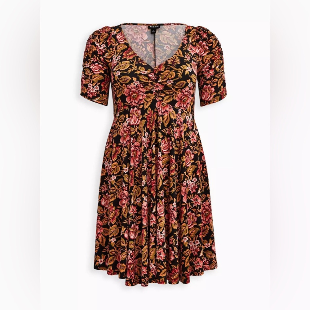 Torrid Mini Studio Knit Cinch Front Skater Dress